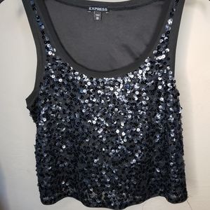 Express crop top sequin tank